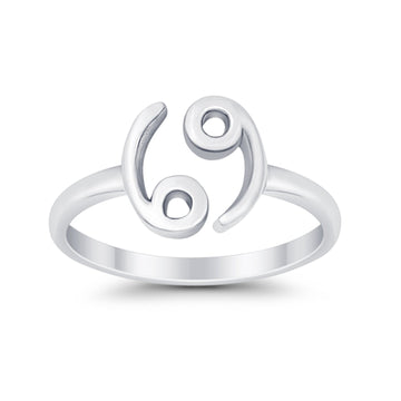 Cancer Zodiac Sign Toe Ring Adjustable Band 925 Sterling Silver (7mm)